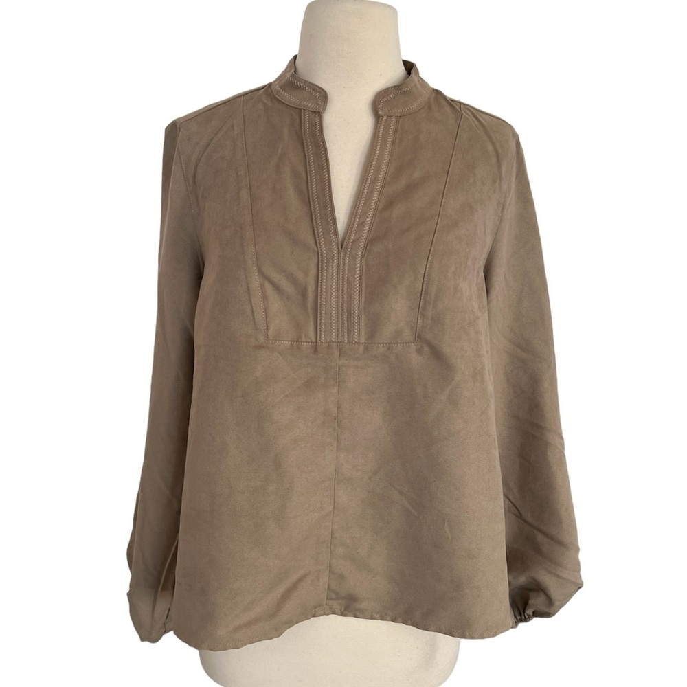 NWT Marc New York Brown‎ / Cream “Suede look” Peasant Blouse